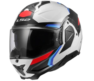 LS2 FF910 ADVANT II TRIPLE Gloss White Blue Red, překlápěcí helma na motorku