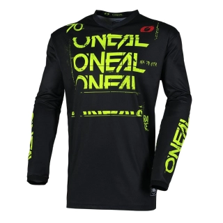 Motokrosový MX Dres O'Neal ELEMENT Jersey STATIC black/neon yellow 2025 - S