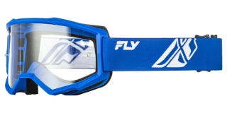 MX brýle FLY Focus (modré/bílé - čiré plexi), motokrosové brýle