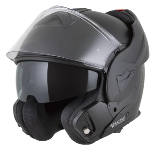 Překlopná helma na motorku CASSIDA MultiFlip Solid BlackOut (černá matná/černá) + pinlock v ceně