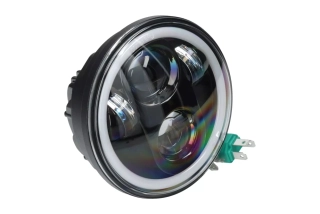 LED parabola do předního světla na motorku 5,75" (155mm - chopper + cruiser), Přední LED světlo na motorku homologované
