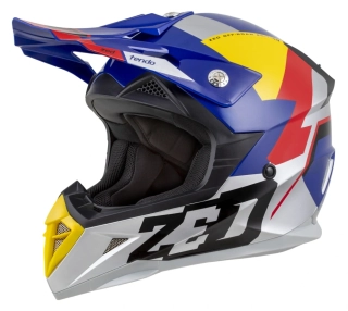 ZED X1.9 TENDO (modrá perleť/červená/žlutá/stříbrná) Motokrosová helma na motorku