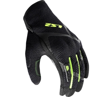 Rukavice na motorku LS2 RAY II MAN GLOVES BLACK H-V YELLOW, letní rukavice na motorku