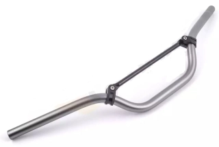 Řidítka na motorku s hrazdou hliníková ENDURO/STREET 22 mm, stříbrná 780 mm