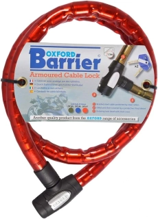 Pancéřovaný moto-zámek Oxford Barrier 150 cm, průměr 25 mm