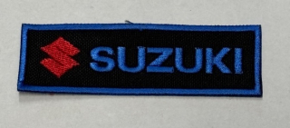 Nášivka Suzuki černo-modrá, 10 x 3 cm