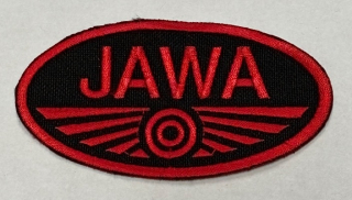 Nášivka JAWA černo-červená, 10 x 5 cm