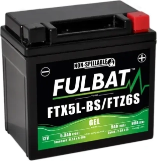 YTX5L-BS (FTX5L-BS/FTZ6S/YTZ6S) 12V 5Ah, Fulbat motocyklový akumulátor gelový