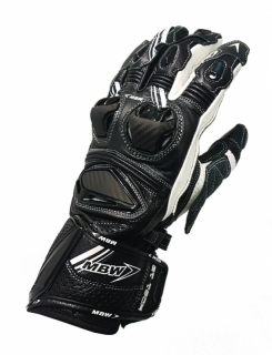 MBW GT-TECH Black/White, sportovní rukavice na motorku