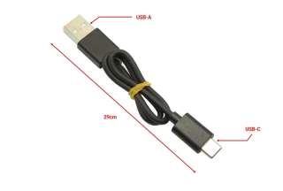 Nabíjecí datový kabel s konektory USB-A a USB-C 29cm černý