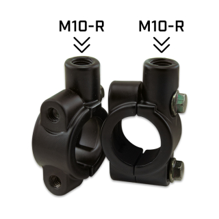 Objímky pro montáž zrcátek na řídítka na motorku 22mm, M10 PÁR