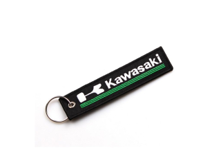Textilní přívěsek na klíče "klíčenka" KAWASAKI, 13x3 cm