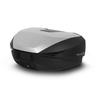 Vrchní kufr na motorku SHAD SH59X černý s hliníkovým krytem (rozšiřitelný koncept) se zámkem PREMIUM SMART (s plotnou)