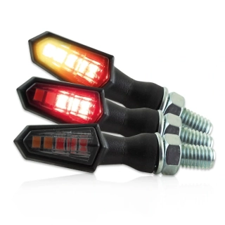 Zadní SMD LED blinkry na motorku s koncovým a brzdovým světlem "PIKE", pár