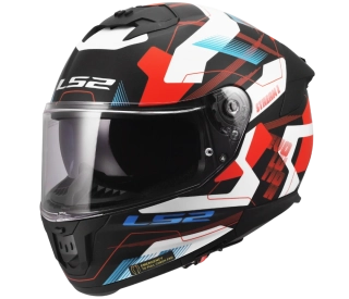 LS2 FF808 STREAM II MIKA Matt White Blue, integrální helma na motorku se sluneční clonou