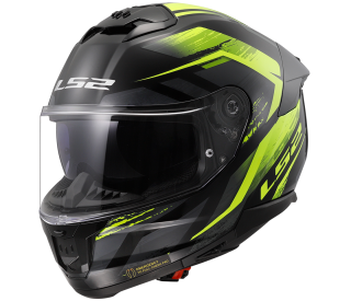 LS2 FF808 STREAM II FURY BLACK H-V YELLOW, integrální helma na motorku se sluneční clonou