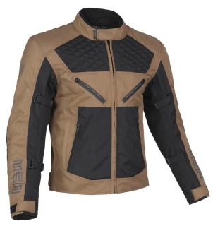Bunda na motorku MBW ACE BLACK-BROWN, textilní "retro" pánská 3- vrstvá moto bunda + DOPRAVA ZDARMA