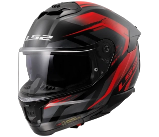LS2 FF808 STREAM II FURY Black Red, integrální helma na motorku se sluneční clonou