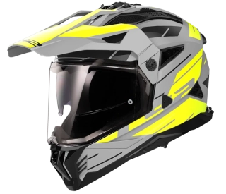 Enduro helma na motorku LS2 MX702 PIONEER II NAMIB Grey-H-V Yellow, matná