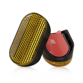 Odrazka na vidlici na motorku "Curved Shorty" (průměr až 40 mm) oranžová, 62 x 32 mm