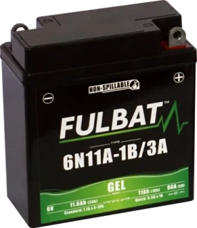 6N11A-1B/3A GEL 11Ah 6V gelový motocyklový akumulátor FULBAT 6V