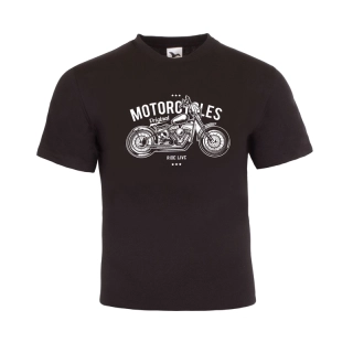 Motorkářské triko "Motorcycles Ride Live", černé
